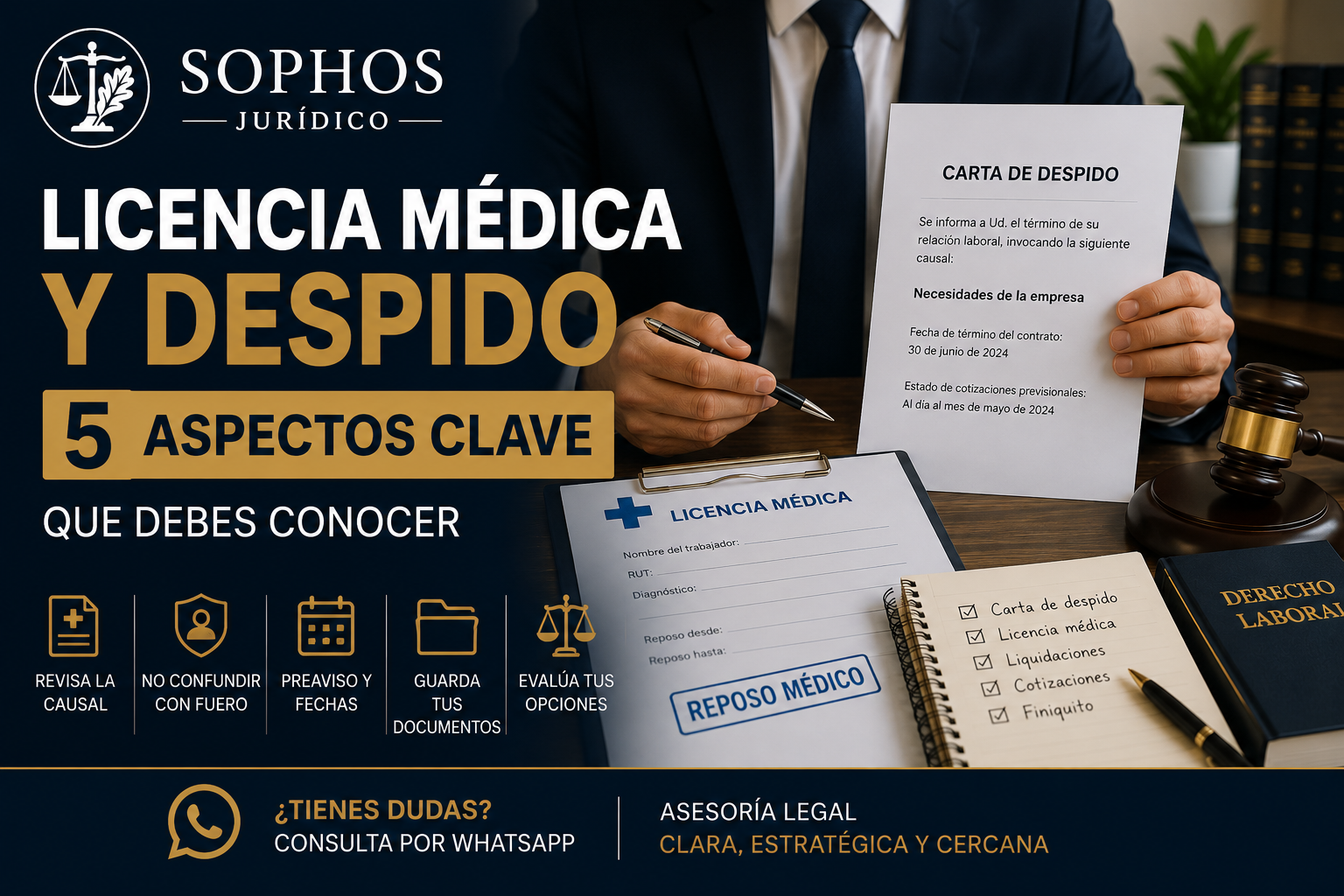 Licencia médica y despido: 5 aspectos clave que debes conocer