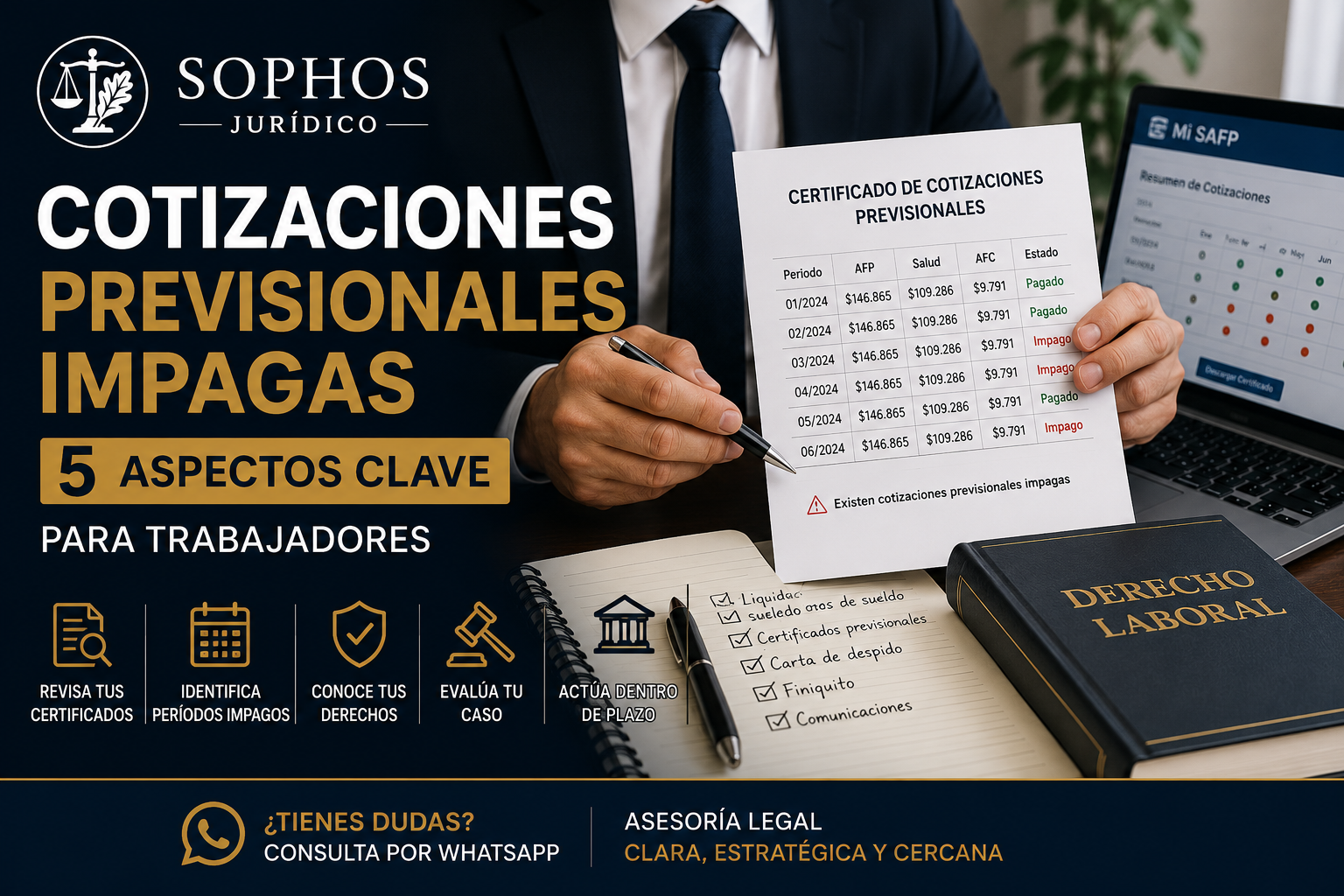 Cotizaciones previsionales impagas: 5 aspectos clave para trabajadores