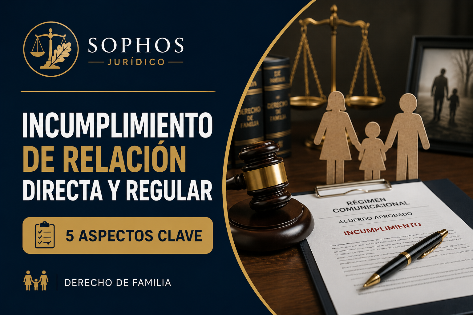 Abogado de familia revisando antecedentes por incumplimiento de relación directa y regular y régimen comunicacional.