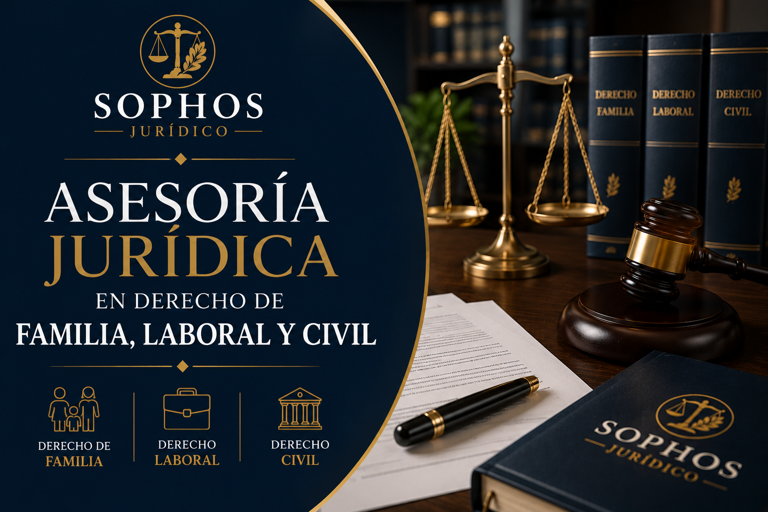 Asesoría jurídica en Derecho de Familia, Derecho Laboral y Derecho Civil por Sophos Jurídico.